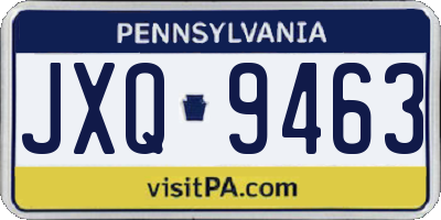 PA license plate JXQ9463