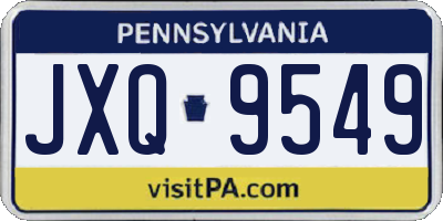 PA license plate JXQ9549