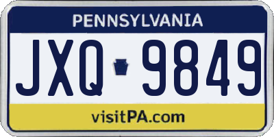 PA license plate JXQ9849