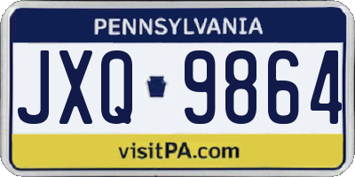 PA license plate JXQ9864