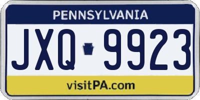 PA license plate JXQ9923