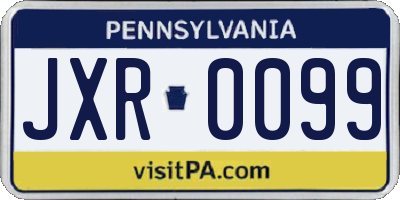 PA license plate JXR0099