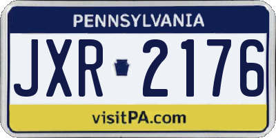 PA license plate JXR2176