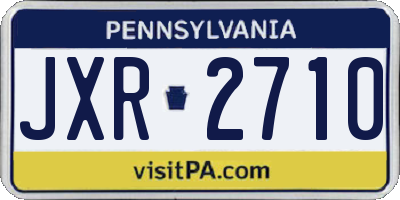 PA license plate JXR2710