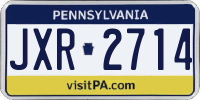 PA license plate JXR2714