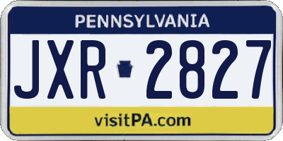 PA license plate JXR2827