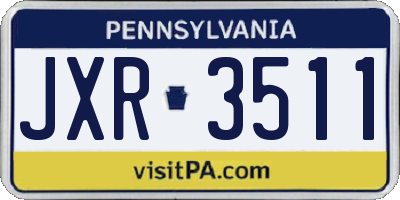 PA license plate JXR3511