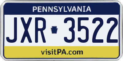 PA license plate JXR3522