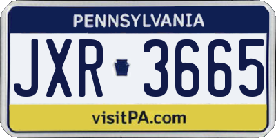 PA license plate JXR3665