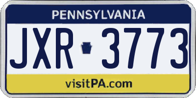 PA license plate JXR3773