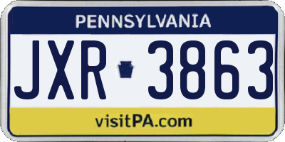 PA license plate JXR3863