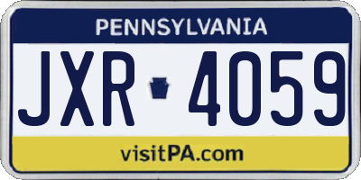 PA license plate JXR4059