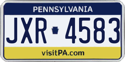 PA license plate JXR4583