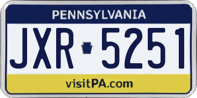 PA license plate JXR5251