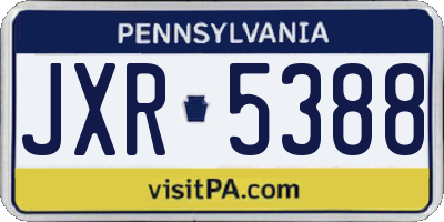 PA license plate JXR5388