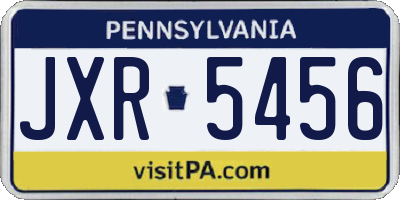 PA license plate JXR5456