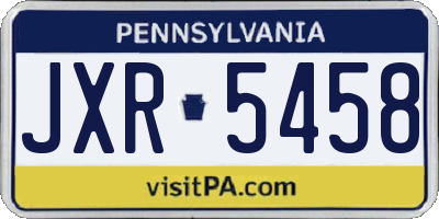 PA license plate JXR5458