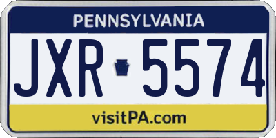 PA license plate JXR5574