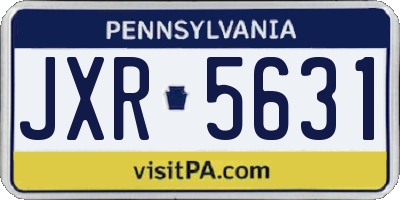 PA license plate JXR5631