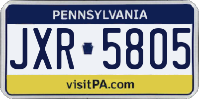 PA license plate JXR5805