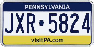 PA license plate JXR5824
