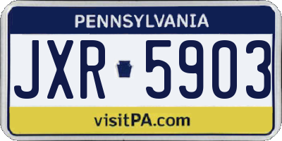 PA license plate JXR5903