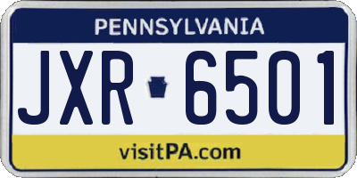PA license plate JXR6501