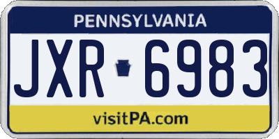 PA license plate JXR6983