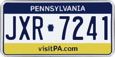 PA license plate JXR7241