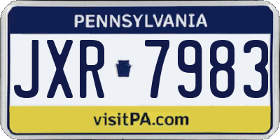 PA license plate JXR7983