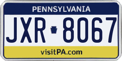 PA license plate JXR8067