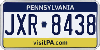 PA license plate JXR8438