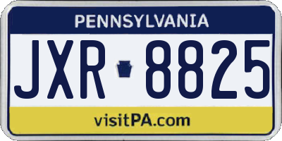 PA license plate JXR8825