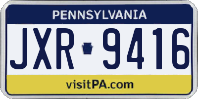 PA license plate JXR9416