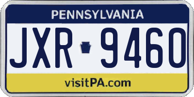 PA license plate JXR9460