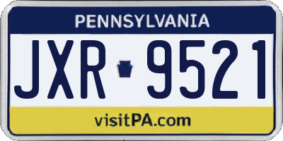PA license plate JXR9521