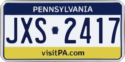 PA license plate JXS2417