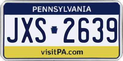 PA license plate JXS2639
