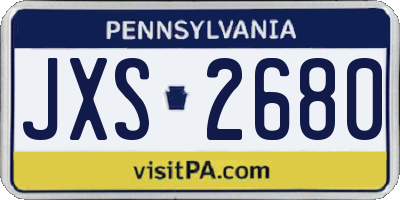PA license plate JXS2680