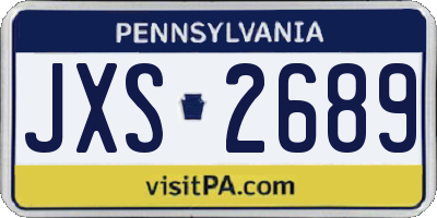 PA license plate JXS2689