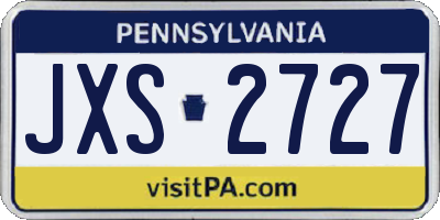 PA license plate JXS2727