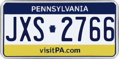 PA license plate JXS2766