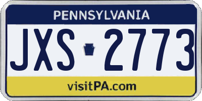 PA license plate JXS2773