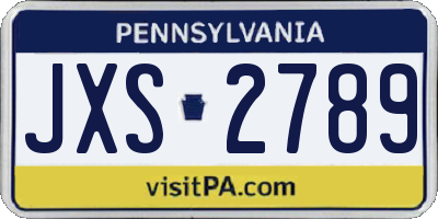 PA license plate JXS2789