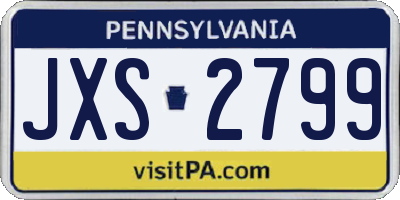 PA license plate JXS2799