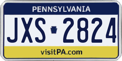 PA license plate JXS2824