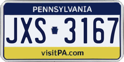 PA license plate JXS3167