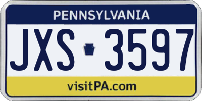 PA license plate JXS3597