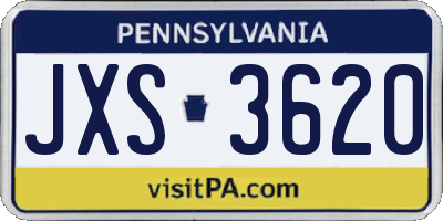 PA license plate JXS3620