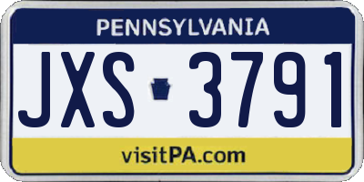 PA license plate JXS3791